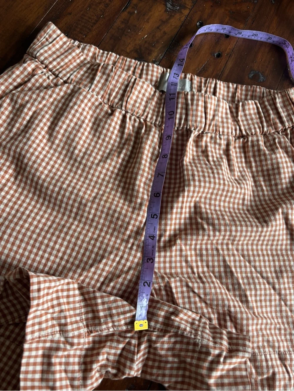 Everlane Easy Short in orange & Cream Gingham - Picture 6 of 8